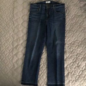 Loft Cropped Frayed Hem Jeans